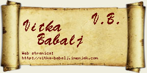 Vitka Babalj vizit kartica